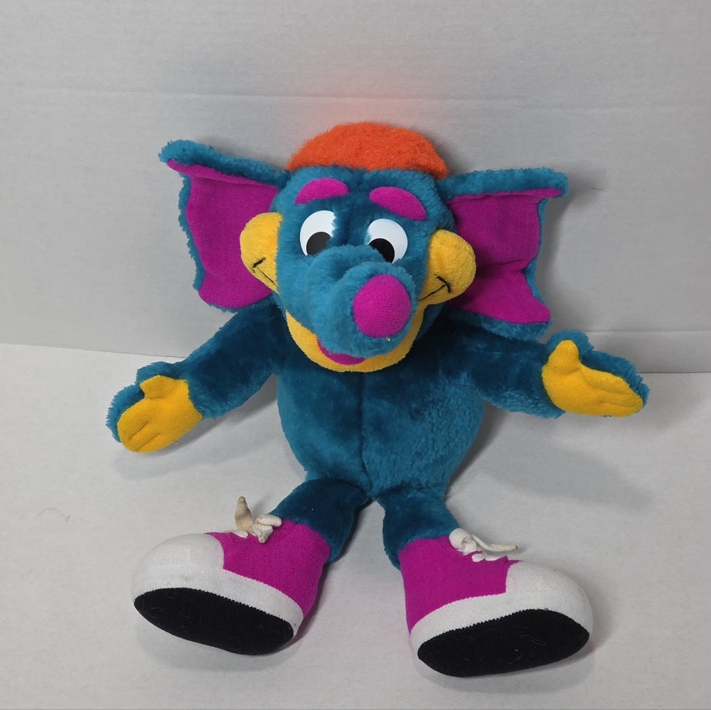 Vintage 1990's Prestige Toy Corp Multicolored Elephant Plush 14 Inch